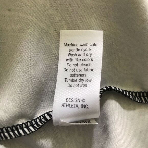 Athleta Blue Green Paisley Drawstring Racerback Swim Top - Picture 12 of 13